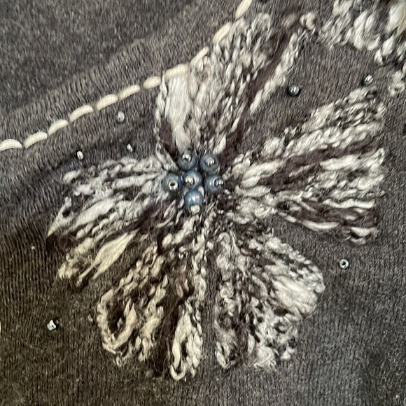 Alberto Makali Gray Embellished Zip-Up Sweater - Picture 5 of 6